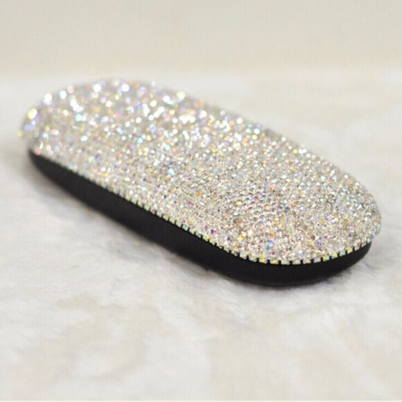 Elegant Crystal-Embellished Black Sunglasses Case - Picture 1 of 3
